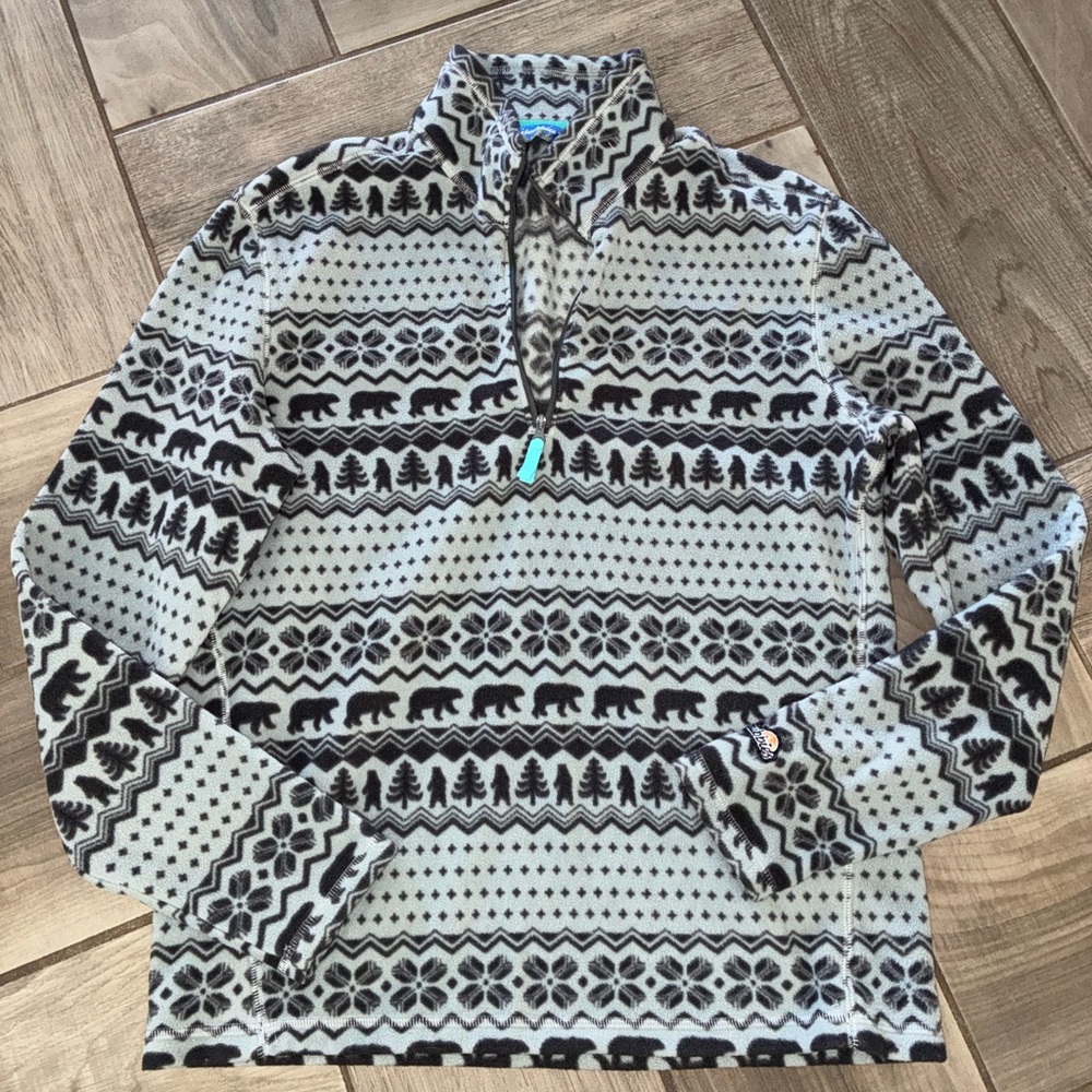 Chubbies Gray Patterned Fleece Pullover - image 1